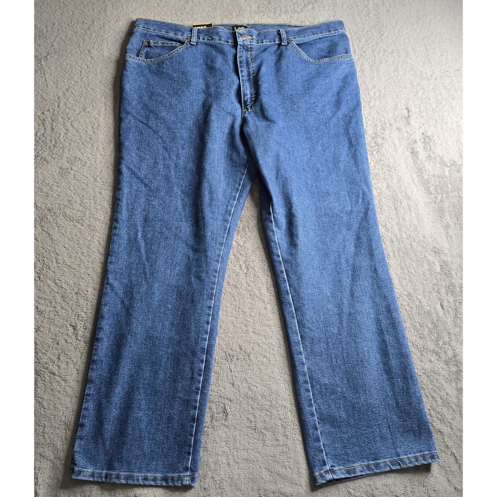 Lee Jeans Mens 44x30 Blue Regular Fit Straight Leg Comfort Stretch Pepperwash